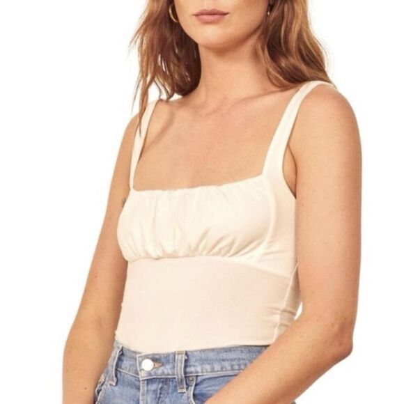 Reformation Jeans Nelly Cream‎ Camisole Tank Top Blouse Medium Cami - Picture 1 of 11